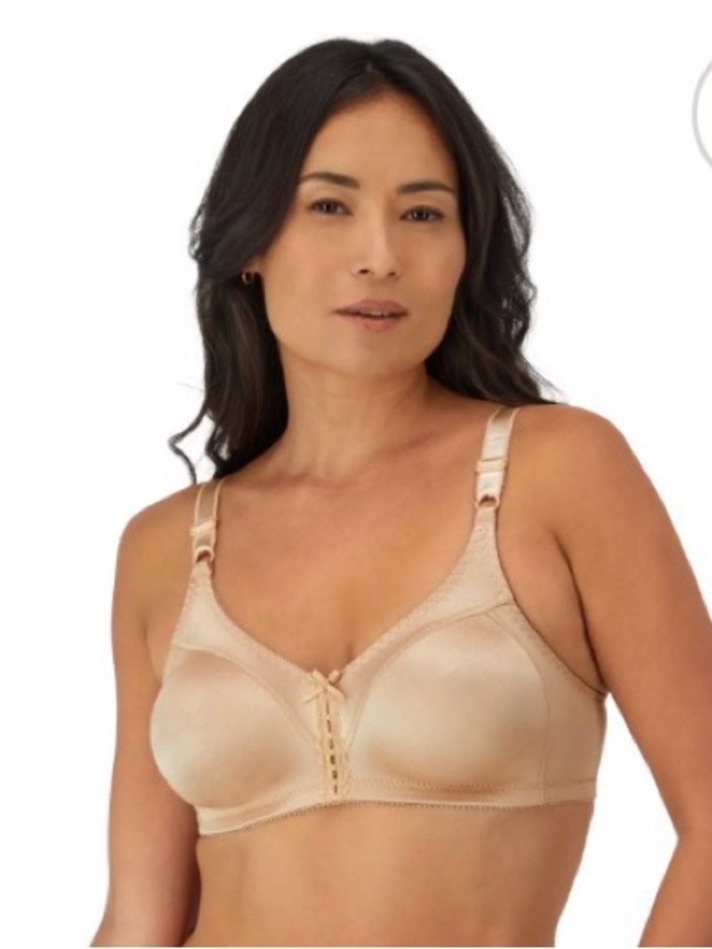 NEW Bali Double Support Wireless Bra women's 38D beige full figure DF3820